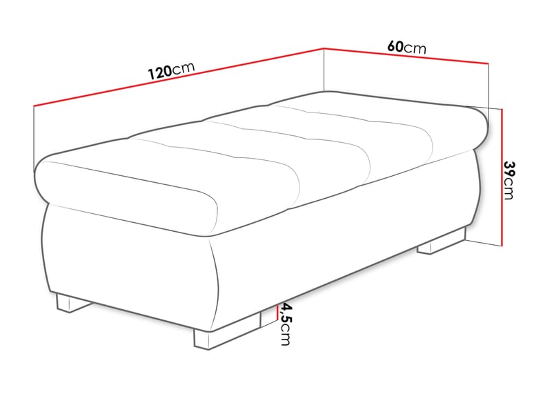 Cerys Fotpall 120 cm - Orange - Möbler - Vardagsrum - Stolar & sittmöbler - Pallar - Fotpall