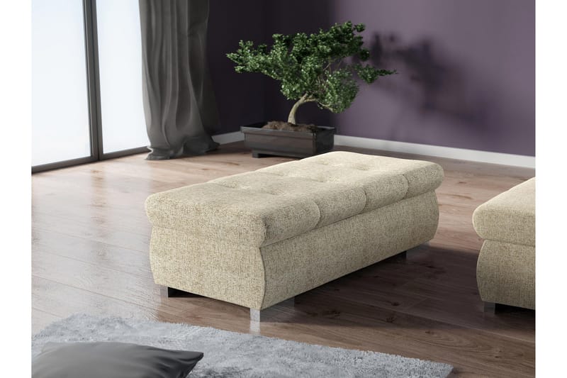 Cerys Fotpall 60 cm - Beige - Möbler - Vardagsrum - Stolar & sittmöbler - Pallar - Fotpall