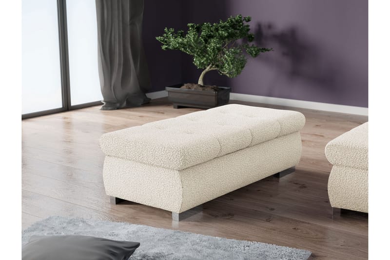 Cerys Fotpall 60 cm - Beige - Möbler - Vardagsrum - Stolar & sittmöbler - Pallar - Fotpall
