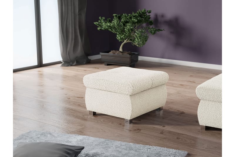Cerys Fotpall 60 cm - Beige - Möbler - Vardagsrum - Stolar & sittmöbler - Pallar - Fotpall