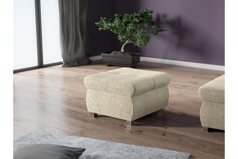 Cerys Fotpall 60 cm - Beige - Möbler - Vardagsrum - Stolar & sittmöbler - Pallar - Fotpall