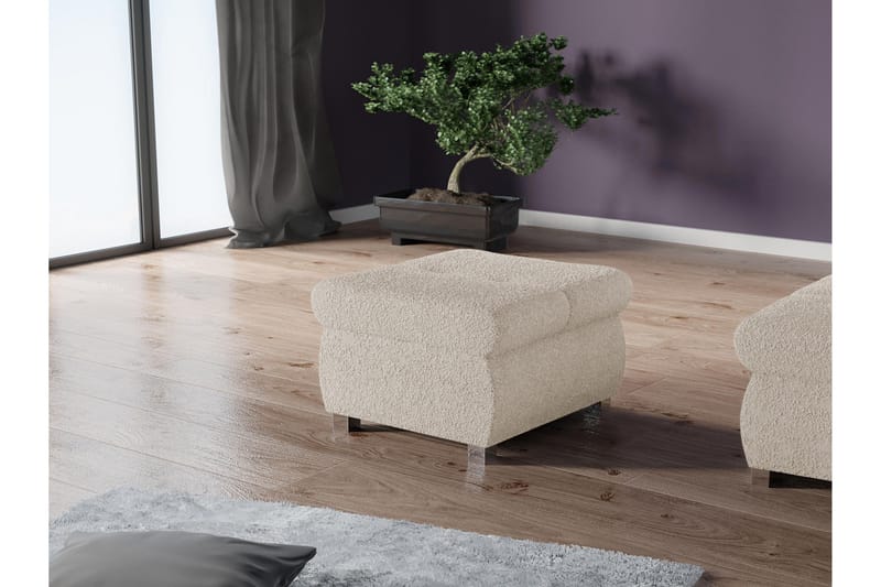 Cerys Fotpall 60 cm - Beige - Möbler - Vardagsrum - Stolar & sittmöbler - Pallar - Fotpall