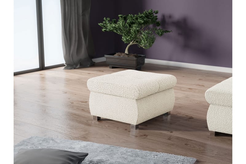 Cerys Fotpall 60 cm - Beige - Möbler - Vardagsrum - Stolar & sittmöbler - Pallar - Fotpall