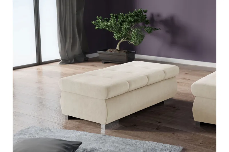 Cerys Fotpall 60 cm - Beige - Möbler - Vardagsrum - Stolar & sittmöbler - Pallar - Fotpall