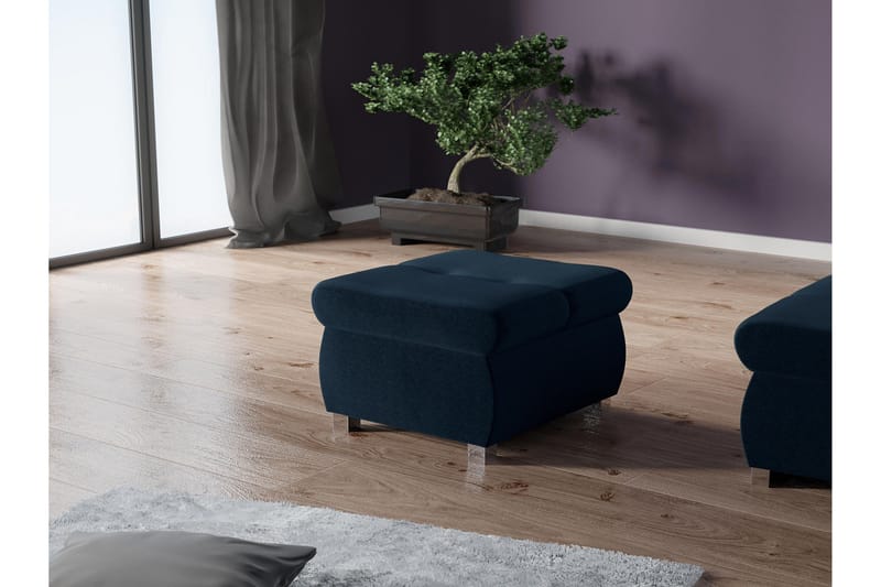 Cerys Fotpall 60 cm - Blå - Möbler - Vardagsrum - Stolar & sittmöbler - Pallar - Fotpall
