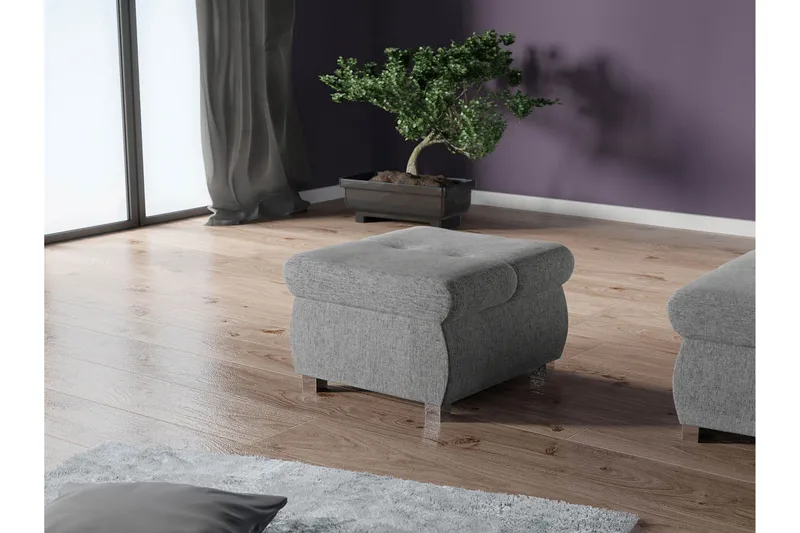 Cerys Fotpall 60 cm - Grå - Möbler - Vardagsrum - Stolar & sittmöbler - Pallar - Fotpall