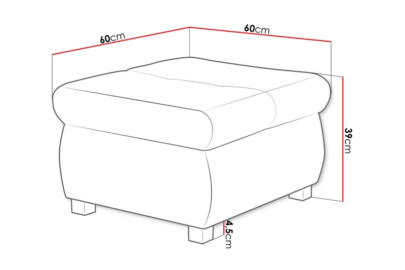Cerys Fotpall 60 cm - Grön - Möbler - Vardagsrum - Stolar & sittmöbler - Pallar - Fotpall