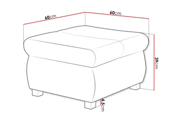 Cerys Fotpall 60 cm - Mörkgrå/Svart - Möbler - Vardagsrum - Stolar & sittmöbler - Pallar - Fotpall
