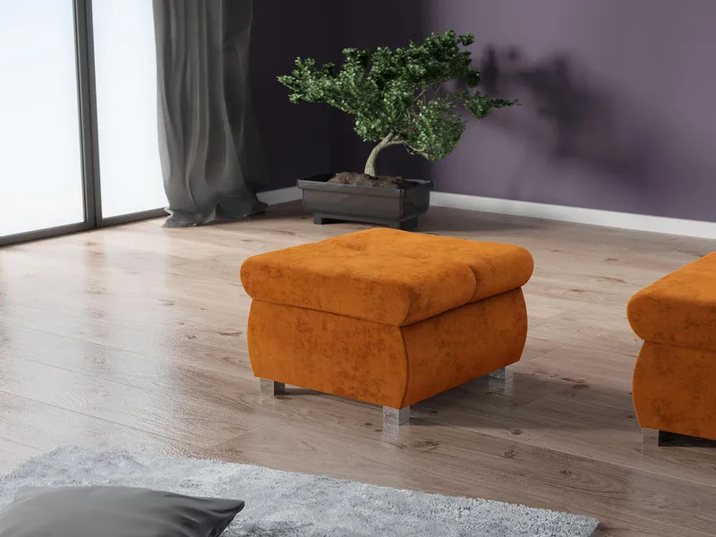 Cerys Fotpall 60 cm - Orange - Möbler - Vardagsrum - Stolar & sittmöbler - Pallar - Fotpall