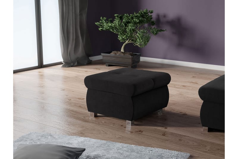 Cerys Fotpall 60 cm - Svart - Möbler - Vardagsrum - Stolar & sittmöbler - Pallar - Fotpall