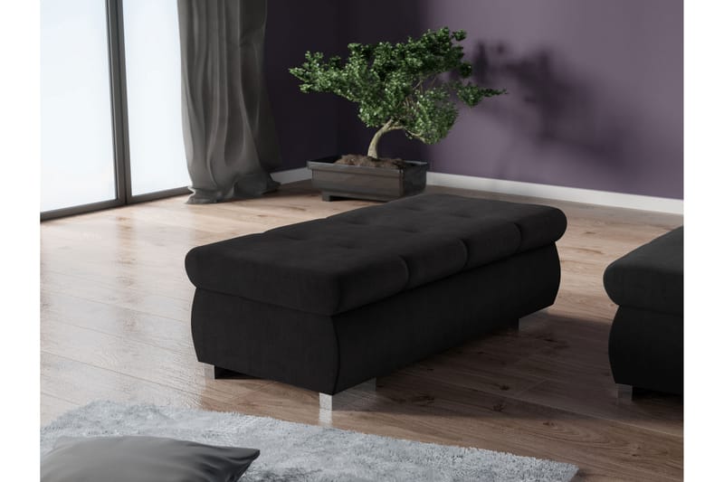 Cerys Fotpall 60 cm - Svart - Möbler - Vardagsrum - Stolar & sittmöbler - Pallar - Fotpall