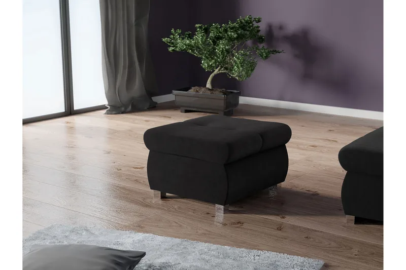 Cerys Fotpall 60 cm - Svart - Möbler - Vardagsrum - Stolar & sittmöbler - Pallar - Fotpall