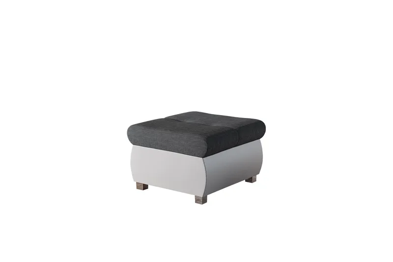 Cerys Fotpall 60 cm, Vit/Mörkgrå