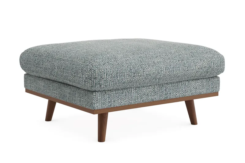 Copenhagen Premium Fotpall i Chenille - Grå/Blå - Möbler - Vardagsrum - Stolar & sittmöbler - Pallar - Fotpall