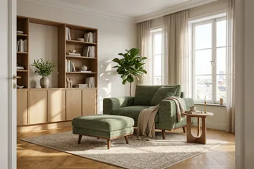 Copenhagen Premium Fotpall i Chenille - Grön - Möbler - Vardagsrum - Stolar & sittmöbler - Pallar - Fotpall