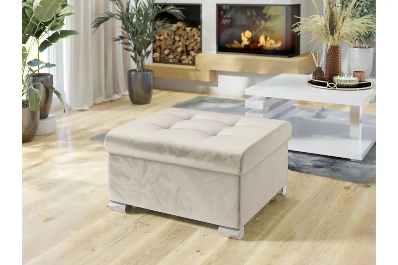 Dynir Fotpall 68 cm - Beige - Möbler - Vardagsrum - Stolar & sittmöbler - Pallar - Fotpall