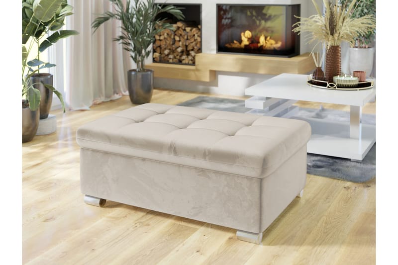 Dynir Fotpall 70 cm - Beige - Möbler - Vardagsrum - Stolar & sittmöbler - Pallar - Fotpall