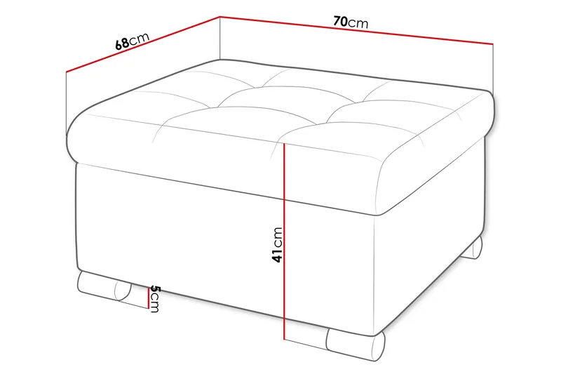Dynir Fotpall 70 cm - Brun - Möbler - Vardagsrum - Stolar & sittmöbler - Pallar - Fotpall
