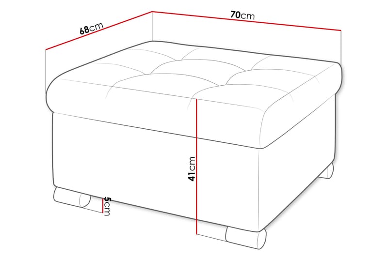 Dynir Fotpall 70 cm - Brun - Möbler - Vardagsrum - Stolar & sittmöbler - Pallar - Fotpall