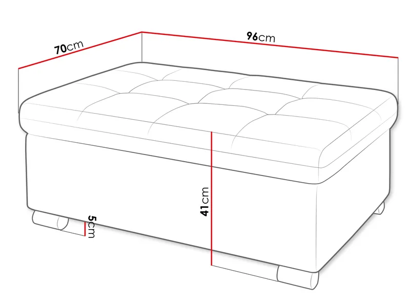 Dynir Fotpall 96 cm - Beige - Möbler - Vardagsrum - Stolar & sittmöbler - Pallar - Fotpall