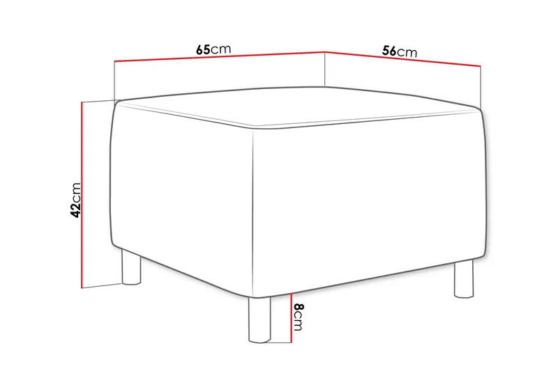 Eifion Fotpall 65 cm - Svart - Möbler - Vardagsrum - Stolar & sittmöbler - Pallar - Fotpall
