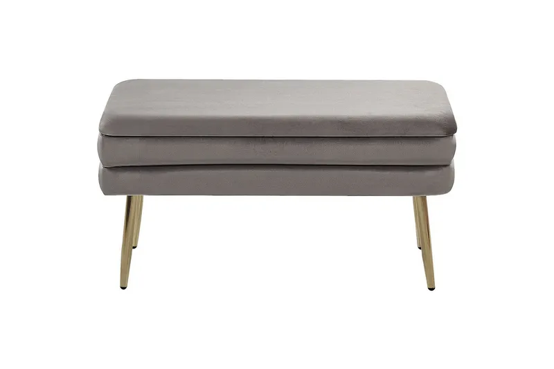 Förvaringsbänk Durham Grå - Grå - Möbler - Vardagsrum - Stolar & sittmöbler - Pallar - Fotpall