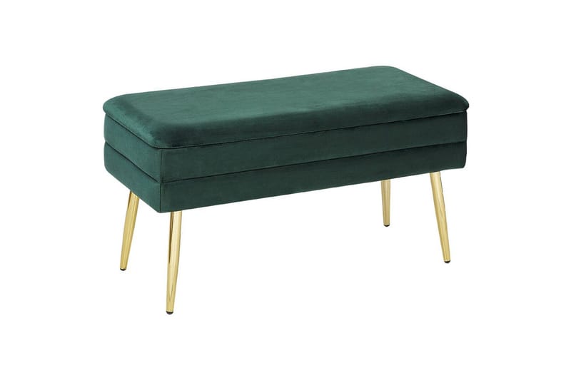 Förvaringsbänk Durham Grön/guld, Grön/guld