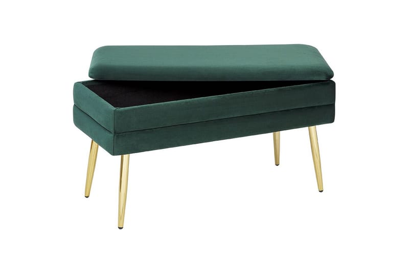 Förvaringsbänk Durham Grön/guld - Grön/guld - Möbler - Vardagsrum - Stolar & sittmöbler - Pallar - Fotpall