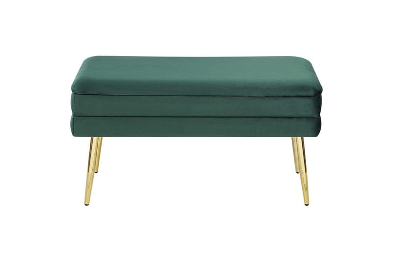 Förvaringsbänk Durham Grön/guld - Grön/guld - Möbler - Vardagsrum - Stolar & sittmöbler - Pallar - Fotpall