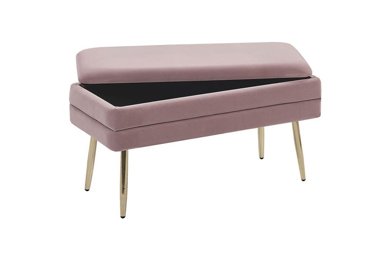 Förvaringsbänk Durham Rosa - Rosa - Möbler - Vardagsrum - Stolar & sittmöbler - Pallar - Fotpall