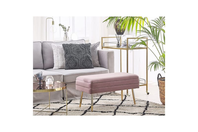 Förvaringsbänk Durham Rosa - Rosa - Möbler - Vardagsrum - Stolar & sittmöbler - Pallar - Fotpall