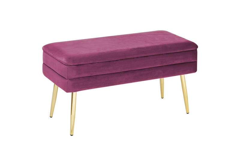 Förvaringsbänk Durham Rött/guld, Rött/guld