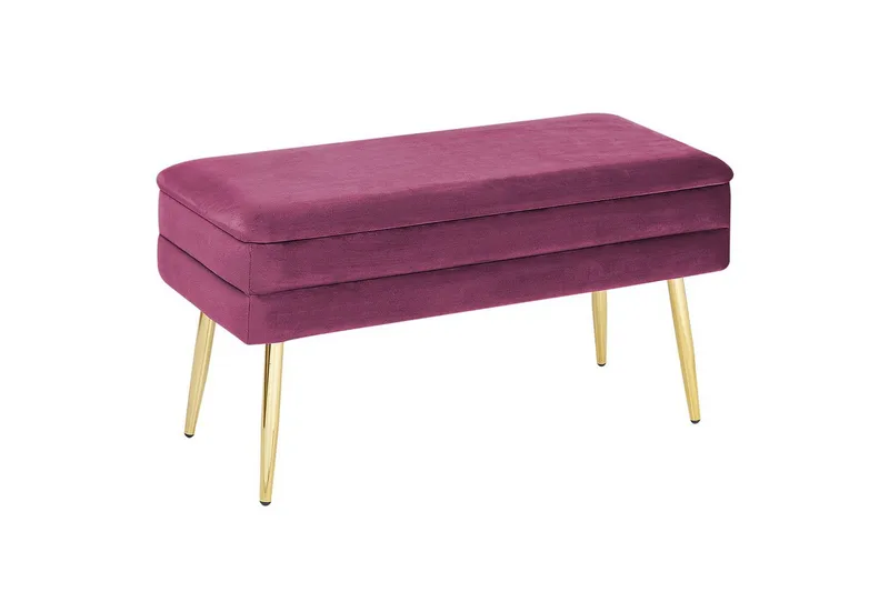 Förvaringsbänk Durham Rött/guld, Rött/guld