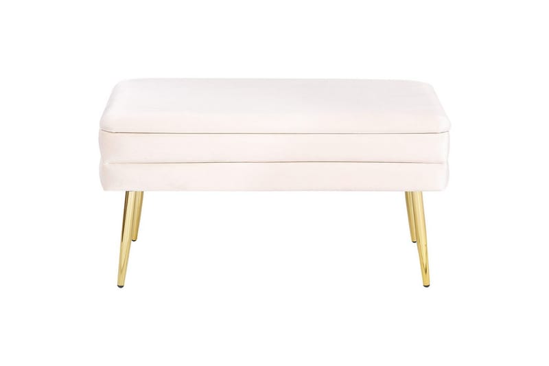 Förvaringsbänk Durham Vitt/guld - Vitt/guld - Möbler - Vardagsrum - Stolar & sittmöbler - Pallar - Fotpall
