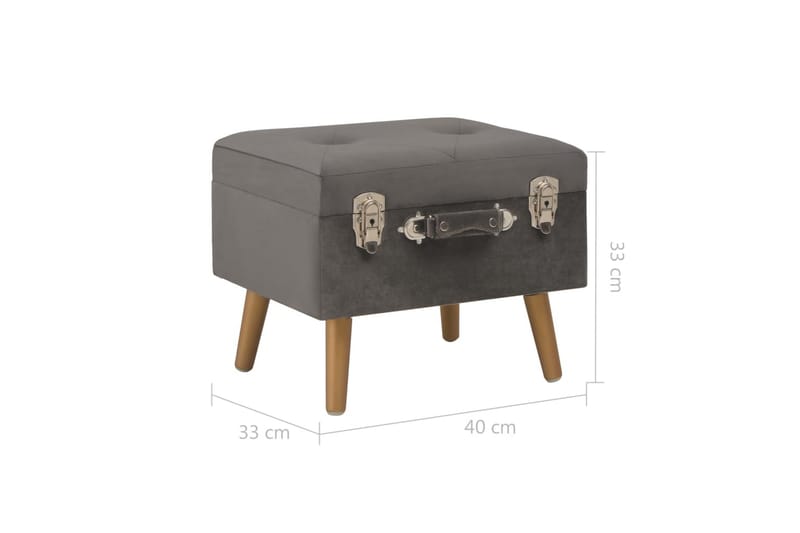 Förvaringspall 40 cm grå sammet - Grå - Möbler - Vardagsrum - Stolar & sittmöbler - Pallar