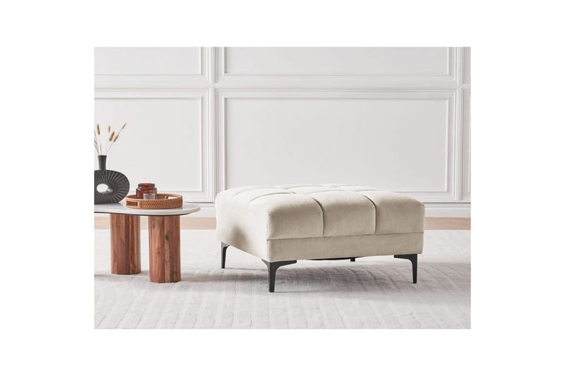 Fotpall Alnes Beige/svart - Beige/svart - Möbler - Vardagsrum - Stolar & sittmöbler - Pallar - Fotpall