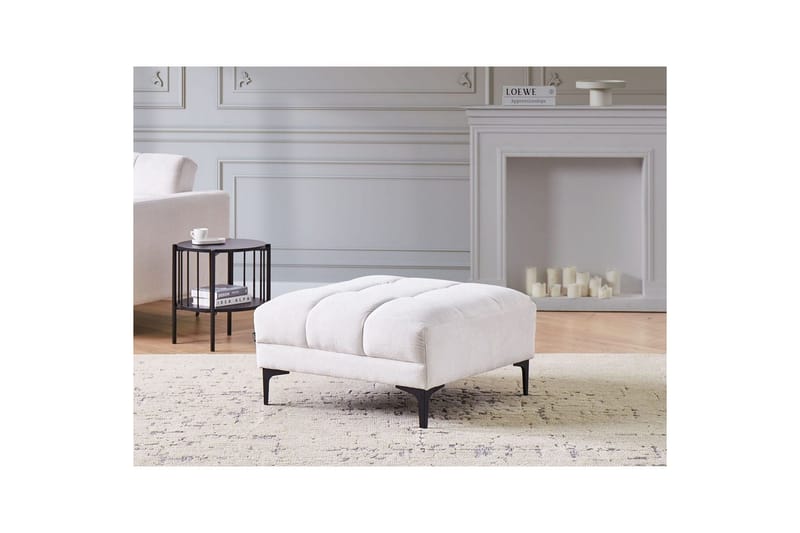 Fotpall Alnes Vit/Svart - Vit/Svart - Möbler - Vardagsrum - Stolar & sittmöbler - Pallar - Fotpall