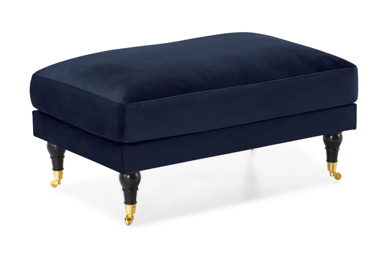 Andrew Fotpall Sammet - Midnattsblå/Mässing - Möbler - Vardagsrum - Stolar & sittmöbler - Pallar - Fotpall