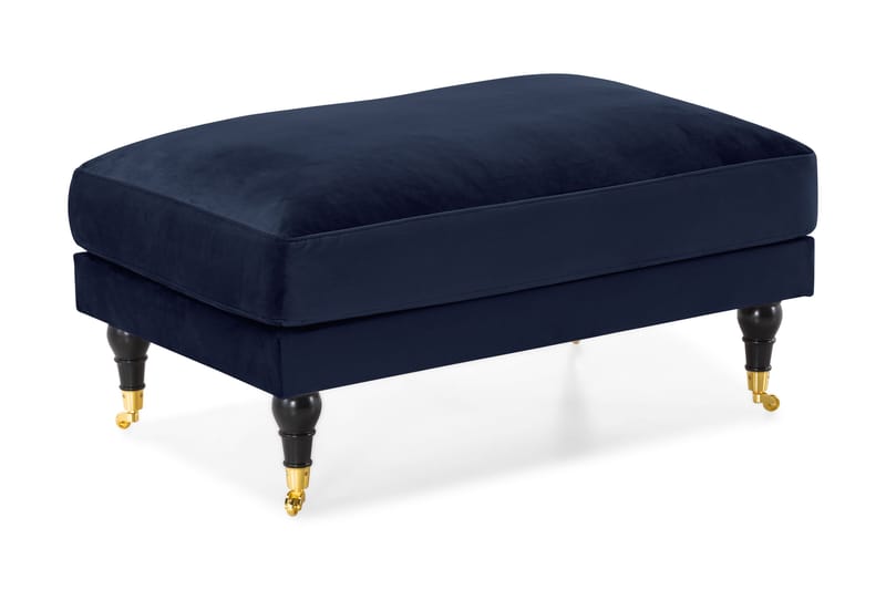 Andrew Fotpall Sammet - Midnattsblå/Mässing - Möbler - Vardagsrum - Stolar & sittmöbler - Pallar - Fotpall