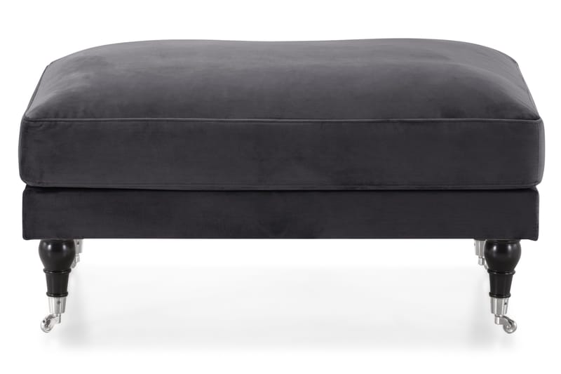 Andrew Fotpall Sammet - Mörkgrå/Krom - Möbler - Vardagsrum - Stolar & sittmöbler - Pallar - Fotpall