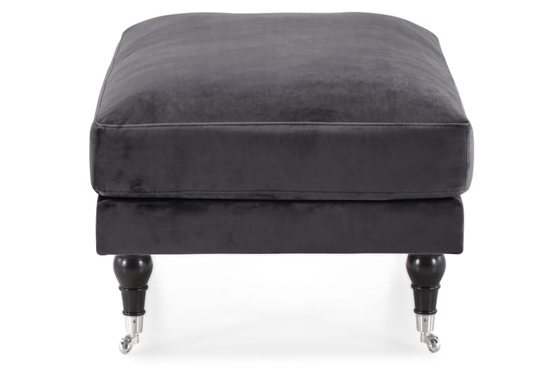 Andrew Fotpall Sammet - Mörkgrå/Krom - Möbler - Vardagsrum - Stolar & sittmöbler - Pallar - Fotpall