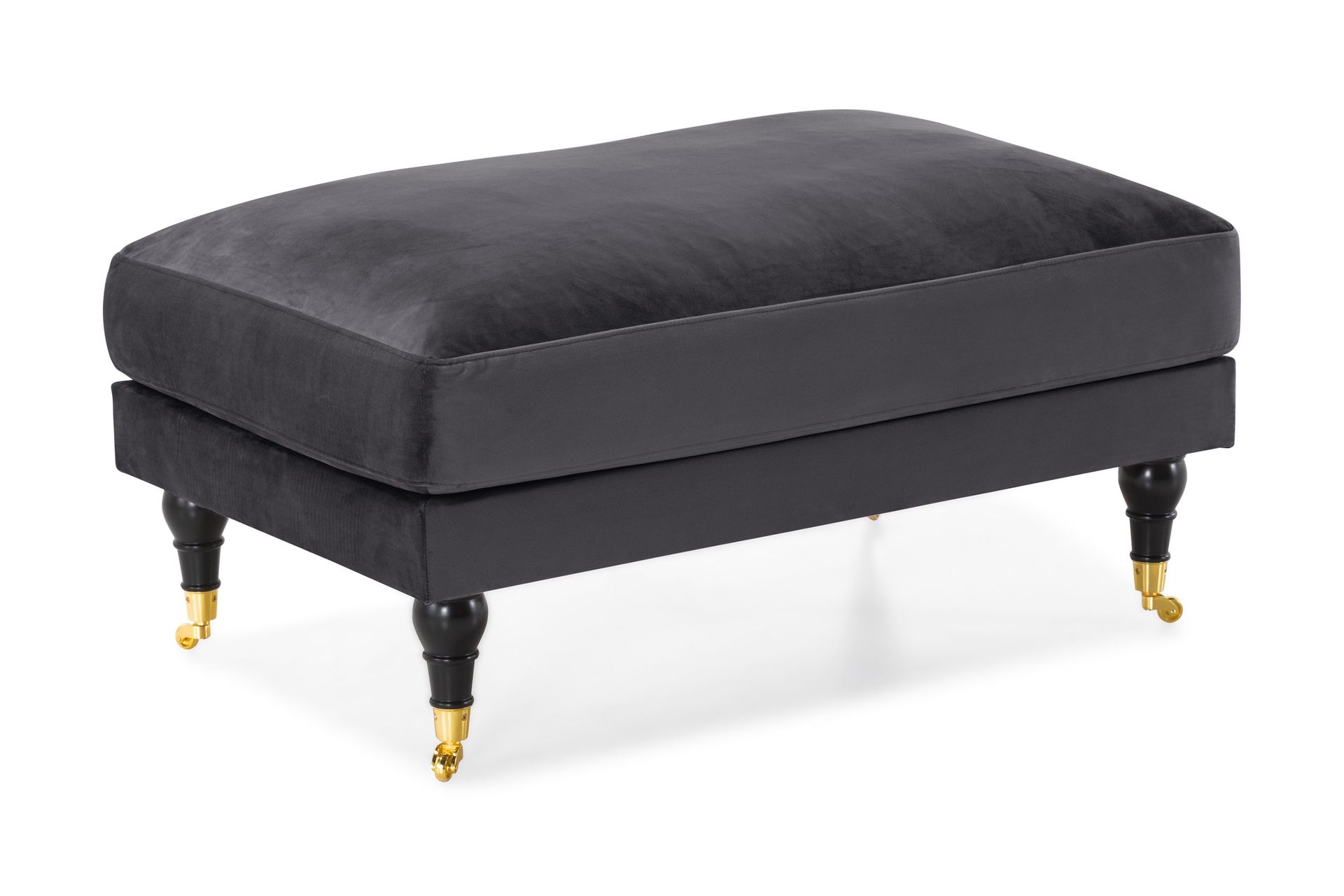 andrew fotpall sammet - mörkgrå/mässing