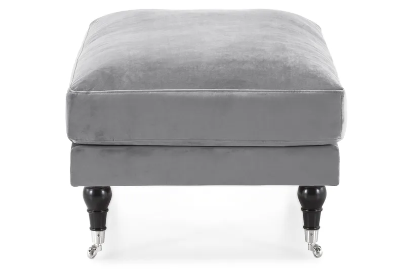 Andrew Fotpall Sammet - Silvergrå/Krom - Möbler - Vardagsrum - Stolar & sittmöbler - Pallar - Fotpall