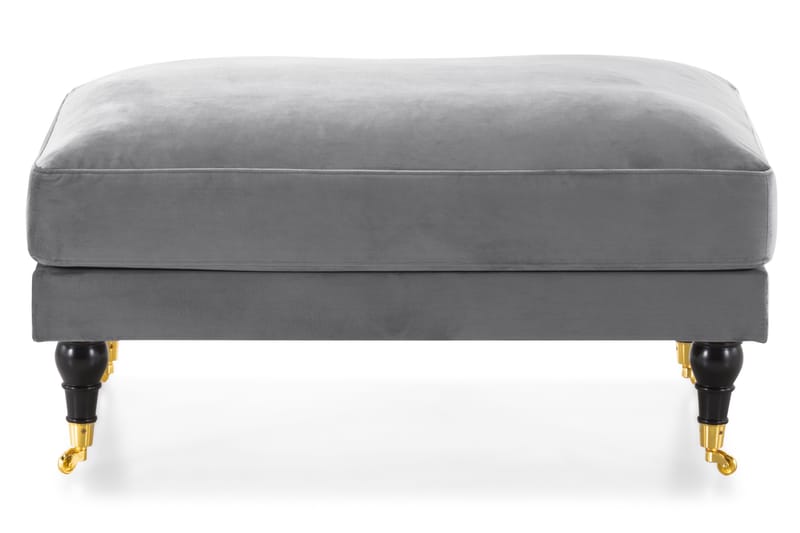 Andrew Fotpall Sammet - Silvergrå/Mässing - Möbler - Vardagsrum - Stolar & sittmöbler - Pallar - Fotpall