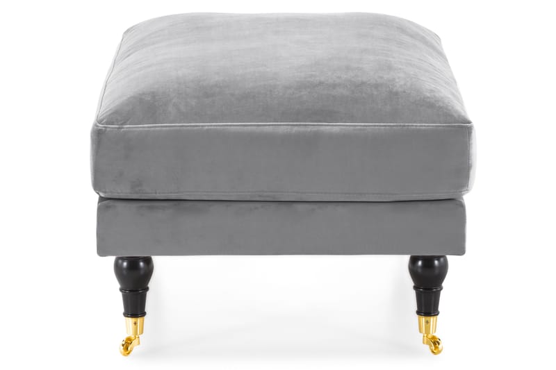 Andrew Fotpall Sammet - Silvergrå/Mässing - Möbler - Vardagsrum - Stolar & sittmöbler - Pallar - Fotpall