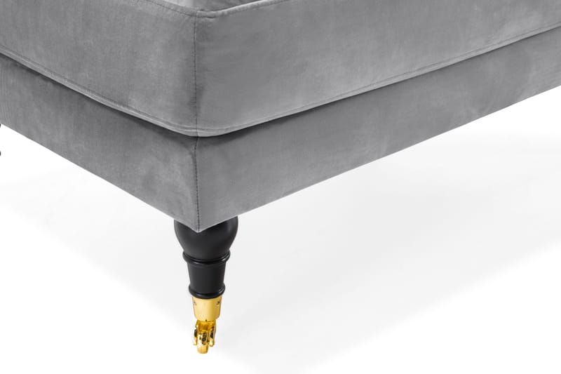 Andrew Fotpall Sammet - Silvergrå/Mässing - Möbler - Vardagsrum - Stolar & sittmöbler - Pallar - Fotpall