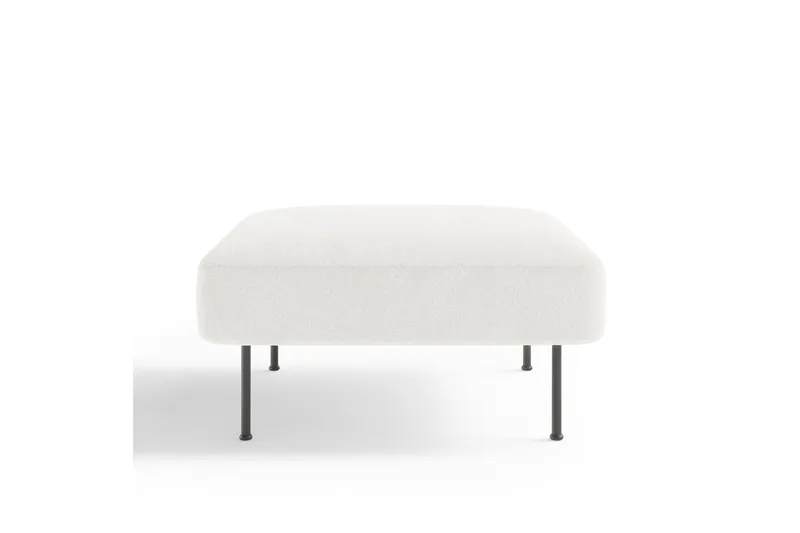 Angele Fotpall 80 cm Kvadratisk - Vit Bouclé - Möbler - Vardagsrum - Stolar & sittmöbler - Pallar - Fotpall