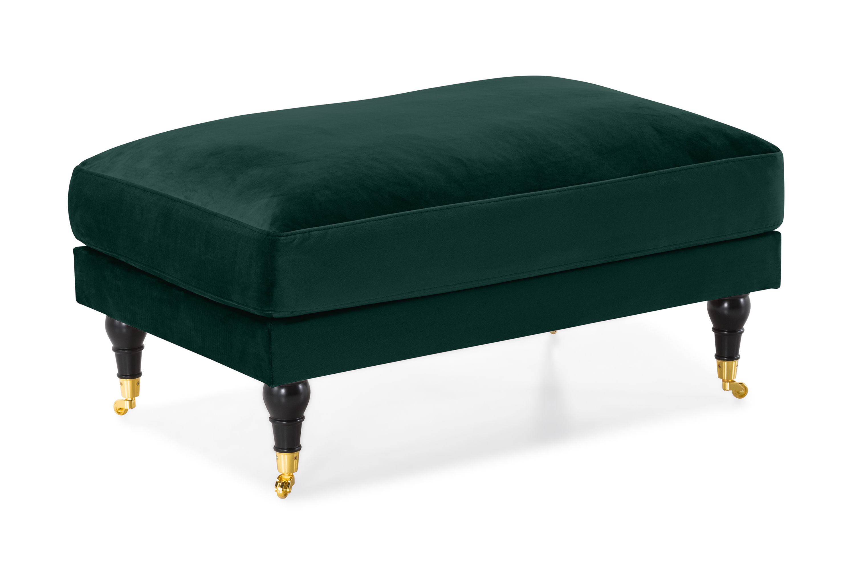 anthony fotpall sammet mörkgrön/mässing -