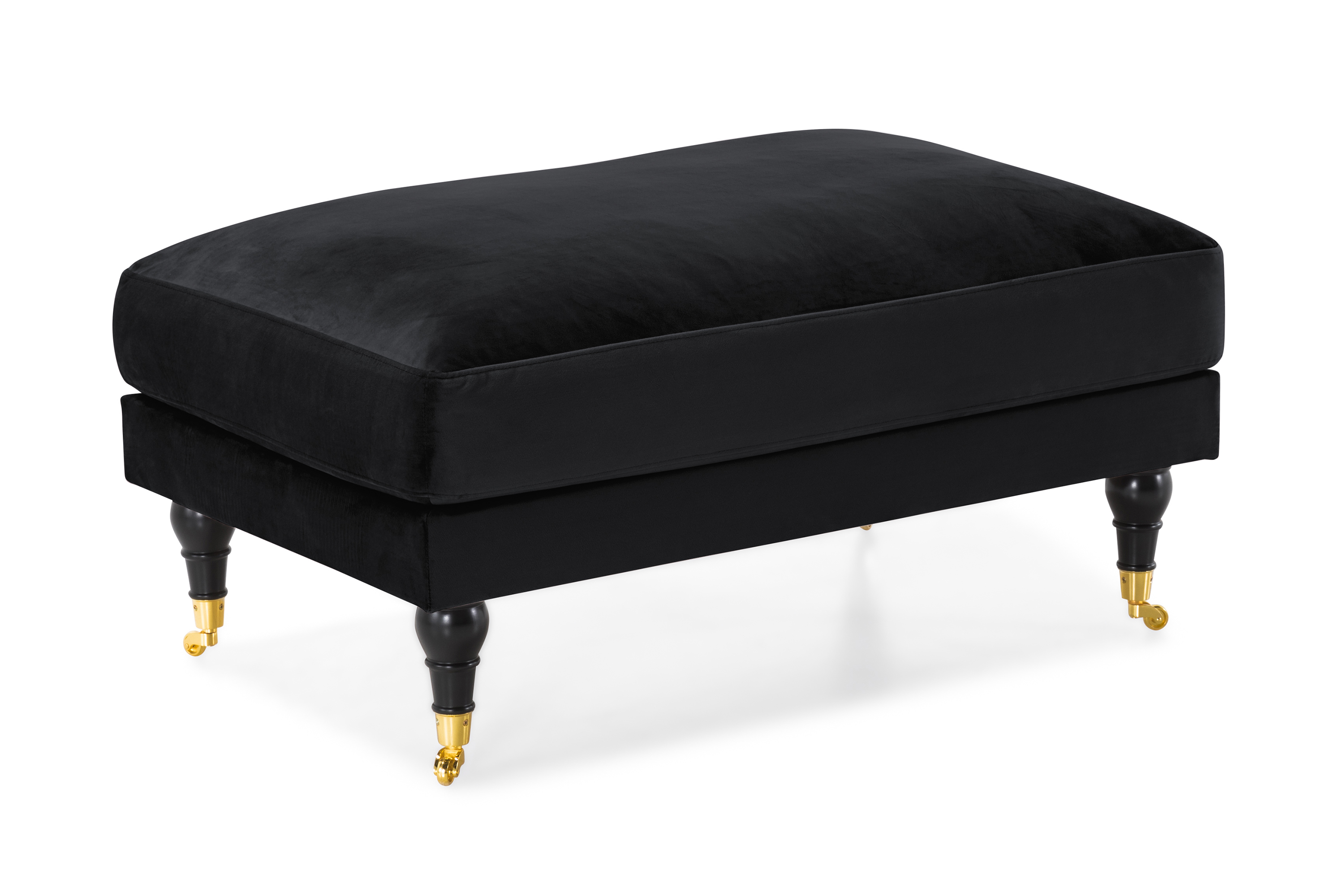 anthony fotpall sammet svart/mässing -