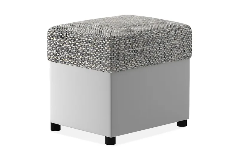 Arabejo Fotpall 45x35 cm, Grå/Vit